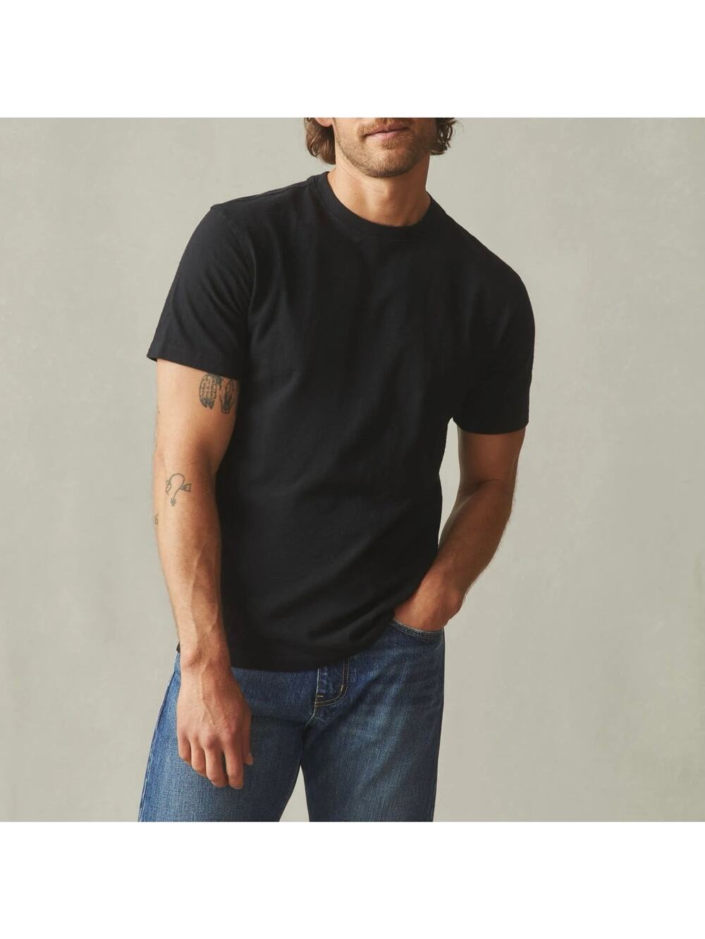 NWOT American Giant Men's Premium 100% Cotton Slub Crew Tee Black Size Small